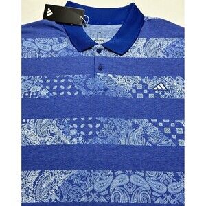 Adidas Go To Printed Golf Polo Shirt Royal Blue Men's Size XXL 2XL IW6719 NWT